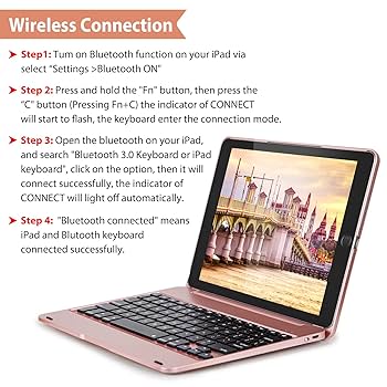 キーボード Bluetooth WIRELESS KEYBORD CASE for iPad Amazon.com: Wireless Bluetooth Keyboard Case for iPad 5th